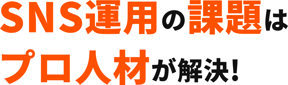SNS運用の課題はプロ人材が解決!